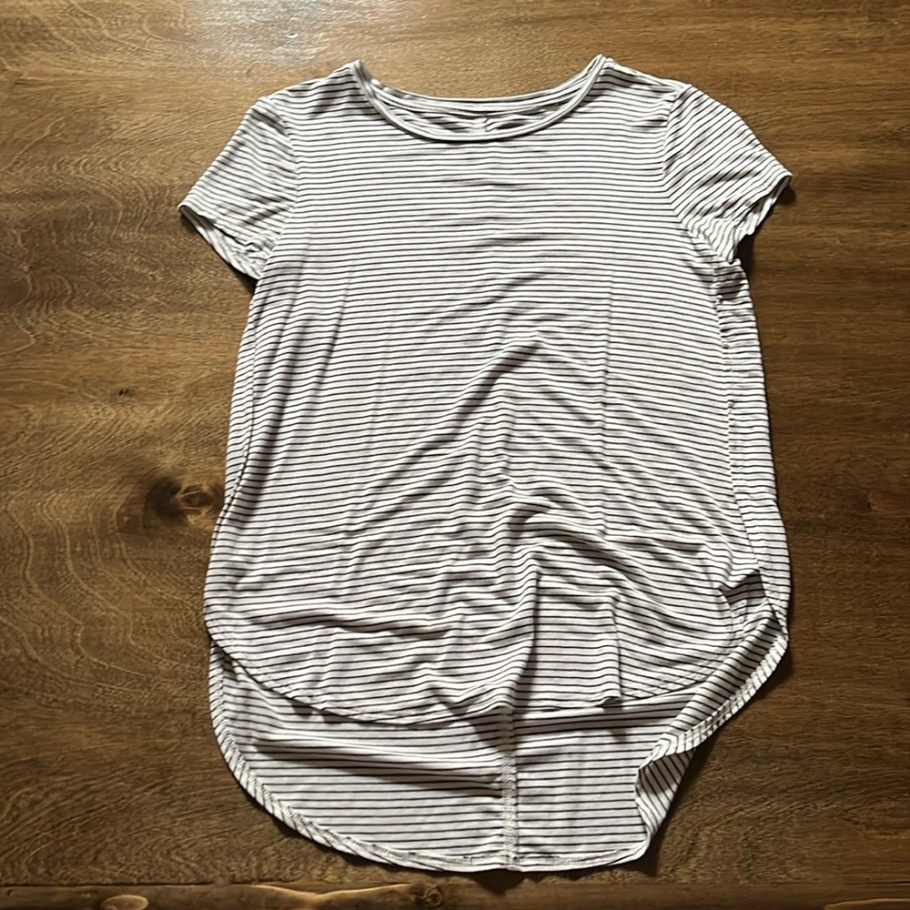 Black and white striped shirt, old navy, size large in kids